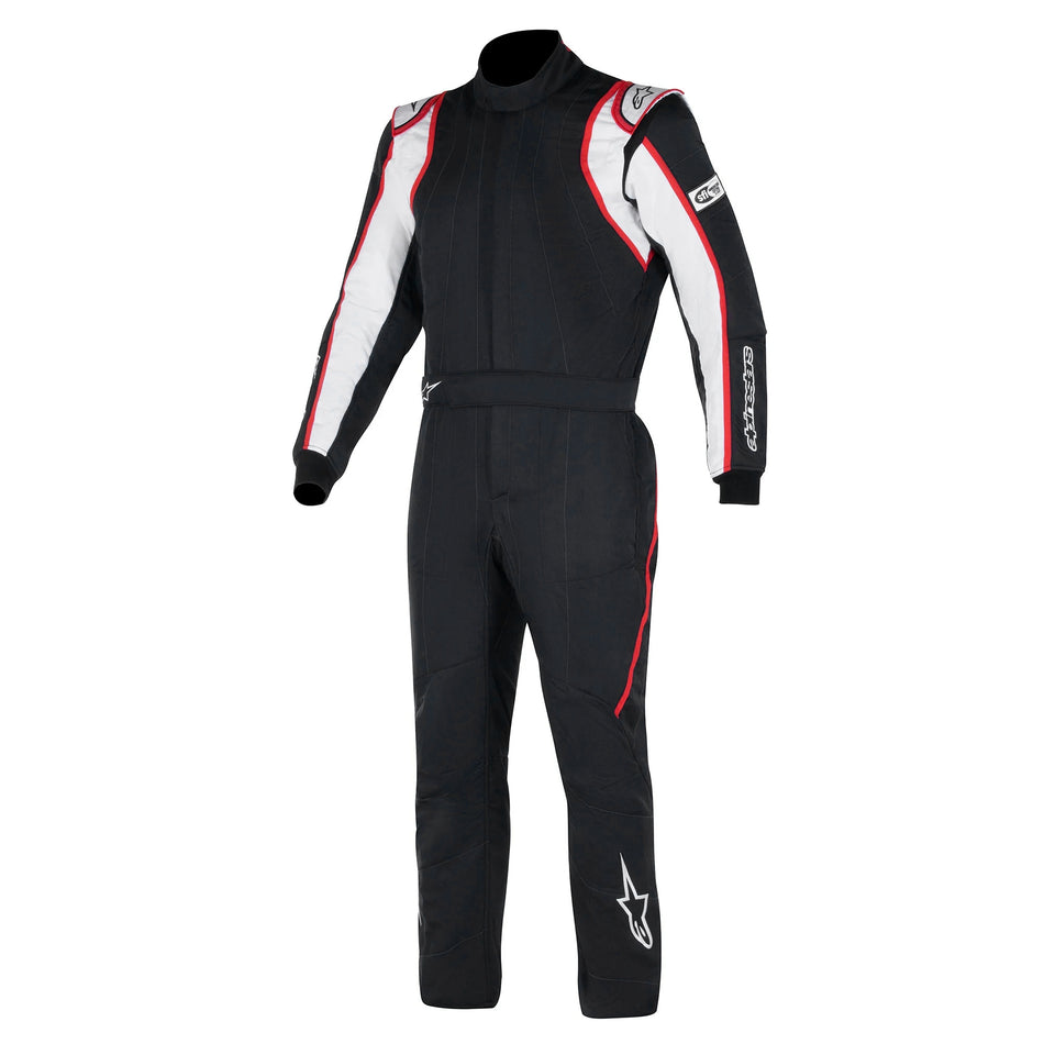 Driving Suit - GP Race V2 - 1-Piece - FIA Approved - Triple Layer - Fire Retardant Fabric - Black / Red - Size 62 - X-Large / 2X-Large - Each
