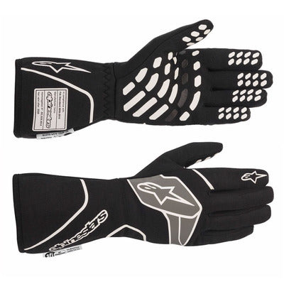 Driving Gloves - Tech-1 Race V3 - SFI 3.3/5 - FIA Approved - 2 Layer - Aramid / Silicone - Elastic Cuff - Black / Gray - Medium - Pair