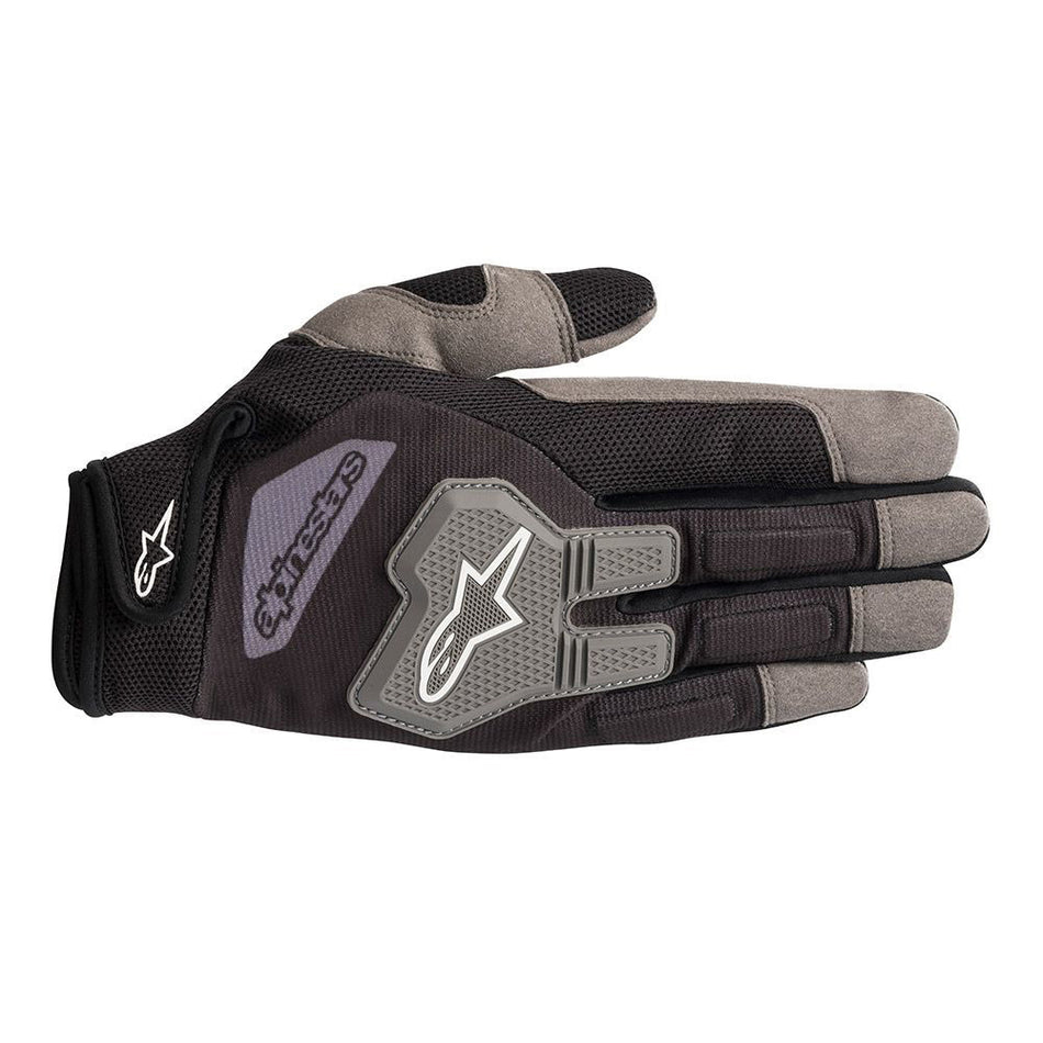 Shop Gloves - Engine Glove - Plastic Knuckle Protection - Synthetic Suede Padded Palm - Padded Fingers - Black / Gray - Medium - Pair