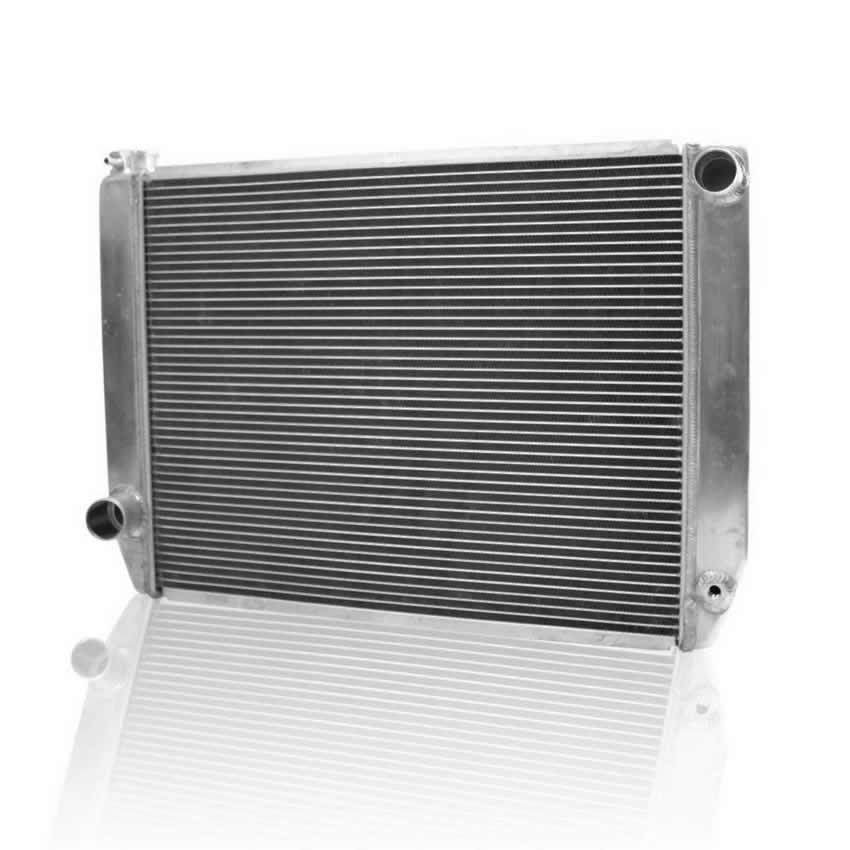 Radiator - Universal Fit - 27.5 in W x 19 in H x 3 in D - Passenger Side Inlet - Driver Side Outlet - Aluminum - Natural - Each