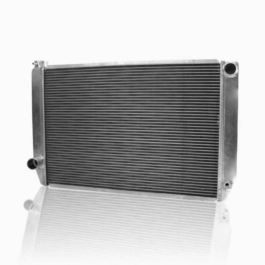 Radiator - Universal Fit - 31 in W x 19 in H x 3 in D - Passenger Side Inlet - Driver Side Outlet - Aluminum - Natural - Each