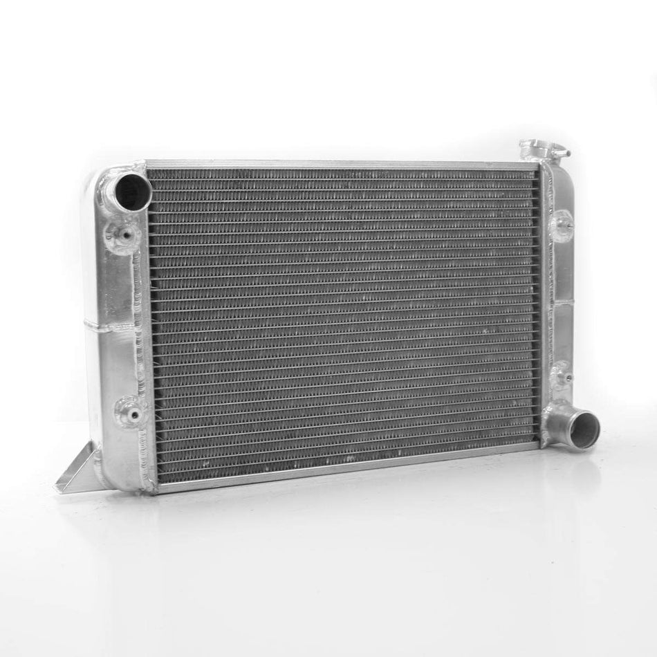 Radiator - Drag Race - 17 in W x 18.5 in H x 3 in D - Driver Side Inlet - Passenger Side Outlet - Aluminum - Natural - Each