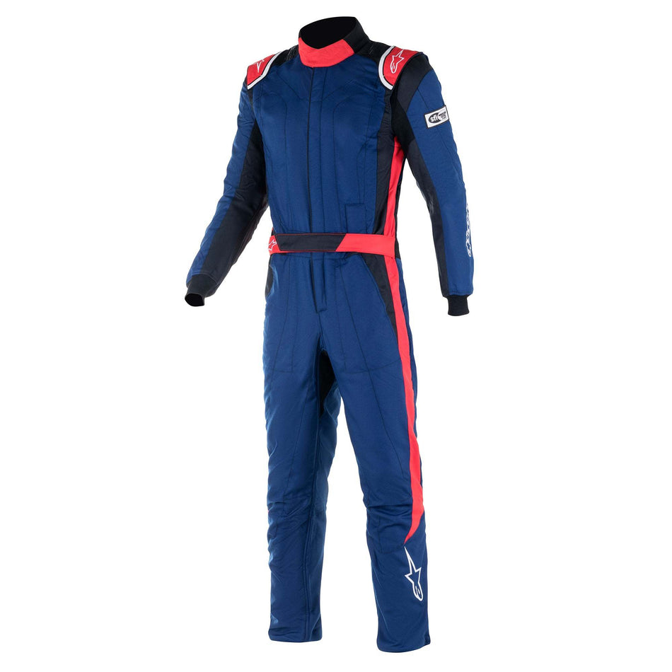 Driving Suit - GP Pro Comp V2 - 1-Piece - SFI 3.4A/5 - Boot-Cut - Dual Layer - Fire Retardant Fabric - Blue / Red - Size 52 - Medium - Each