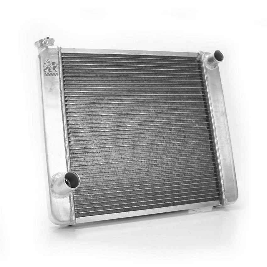 Radiator - Universal Fit - 22 in W x 19 in H x 3 in D - Passenger Side Inlet - Driver Side Outlet - Aluminum - Natural - Each
