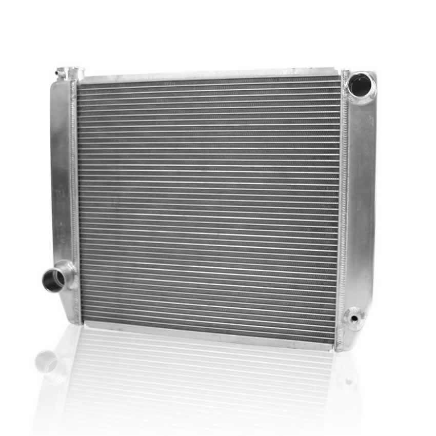 Radiator - Universal Fit - 24 in W x 19 in H x 3 in D - Passenger Side Inlet - Driver Side Outlet - Aluminum - Natural - Each