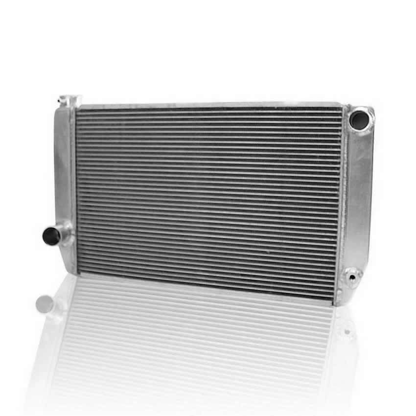Radiator - Universal Fit - 27.5 in W x 15.5 in H x 3 in D - Passenger Side Inlet - Driver Side Outlet - Aluminum - Natural - Each