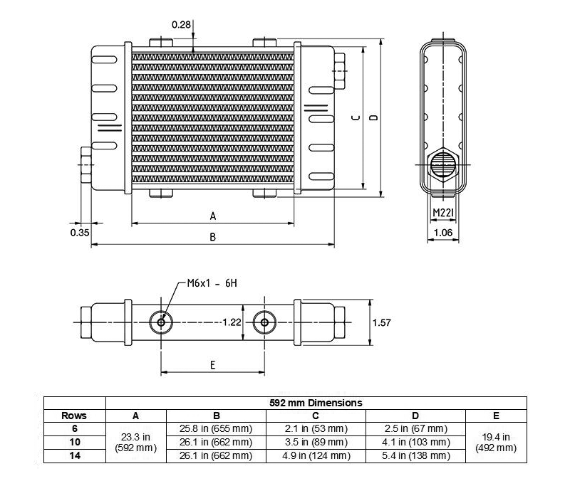 Setrab 10-Row, SLM 592mm Oil Cooler Additional Image 1