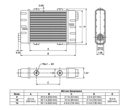 Setrab 10-Row, SLM 592mm Oil Cooler Additional Image 1