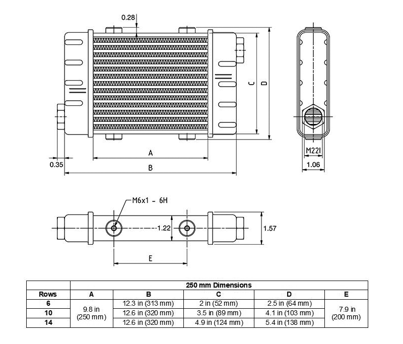 Setrab 10-Row, SLM 250mm Oil Cooler Additional Image 1