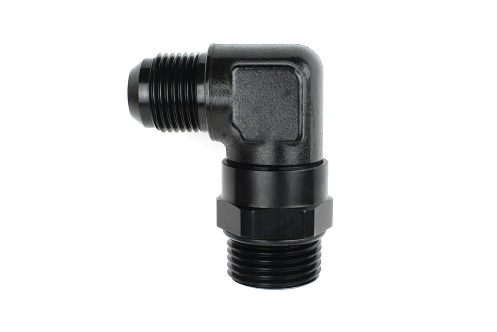 RaceFlux 90-degree -10AN O-Ring Boss to -10AN Male Flare Adapter Fitting