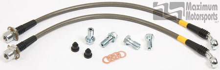 MM Stainless Brake Hose Kit, 1979-93 Mustang with SN95 calipers, front - Road Race 1