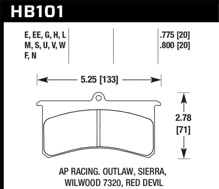 HAWK DTC-80 Brake Pad Sets