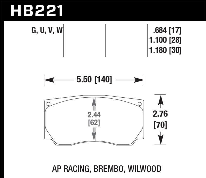 HAWK DTC-70 Brake Pad Sets